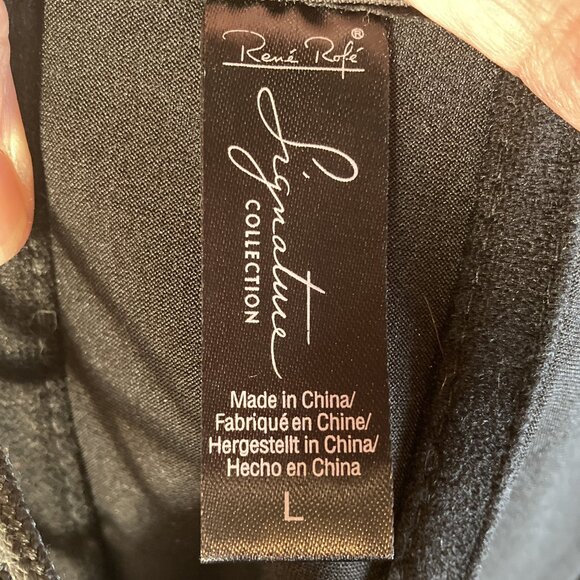 Rene Rofe Signature Black Corset Bustier, Size Large, Faux Leather, Ties in Back - Picture 9 of 10